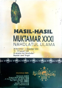 Image of Hasil-Hasil Muktamar XXXI Nahdlatul Utama